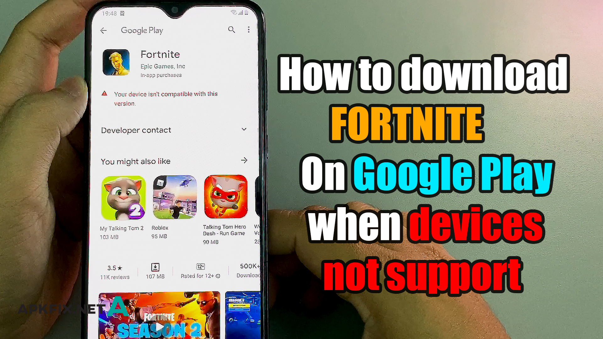 Download Fortnite Google Play How To Download Fortnite On Google Play When Device Not Support Apk Fix